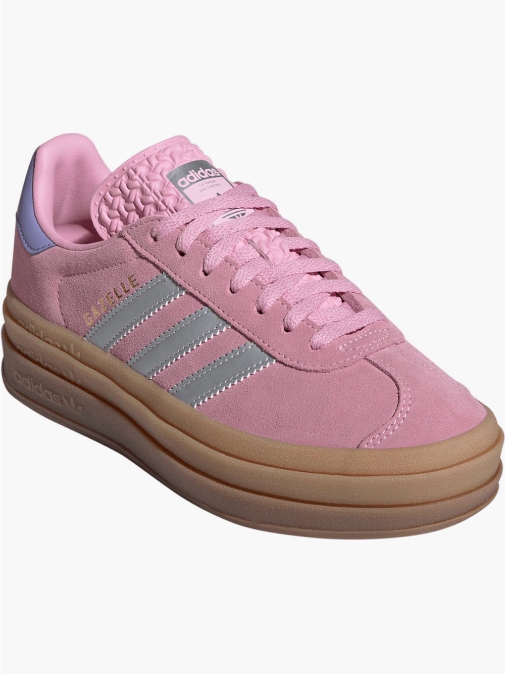 NWT adidas Kids' Gazelle Bold Sneaker - Pink, Silver, Purple - Girls' Size 4.5